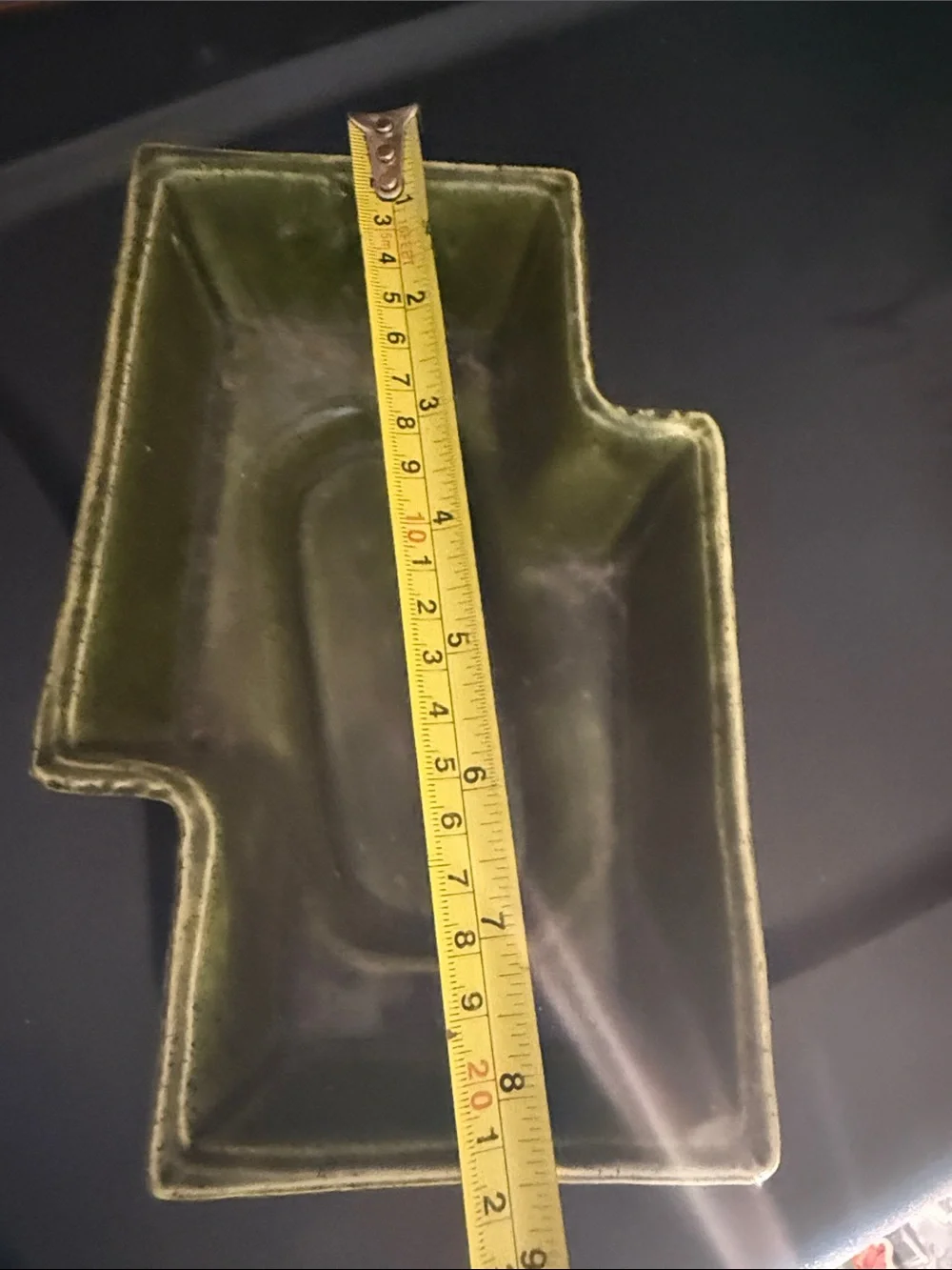 Vintage UPCO Green Geometric Ceramic Planter